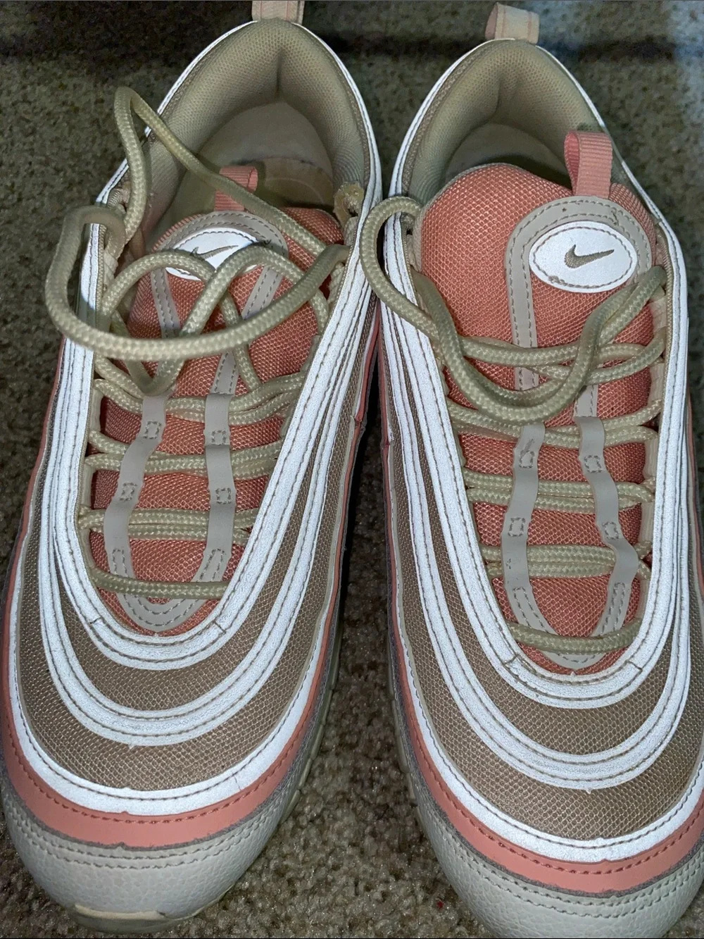 Nike Air Max 97 • Bleached Coral • Tan Mesh • Sneakers • Size 9 Women’s